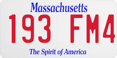 MA license plate 193FM4