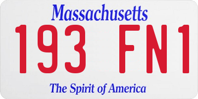 MA license plate 193FN1
