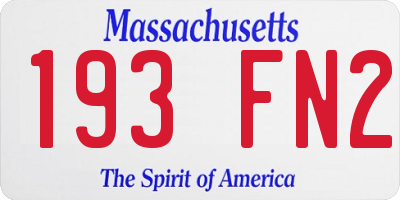 MA license plate 193FN2