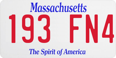 MA license plate 193FN4