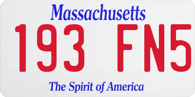 MA license plate 193FN5