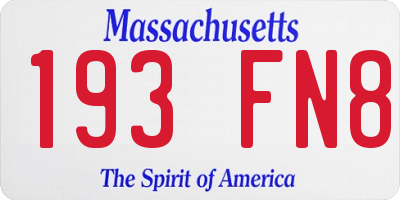 MA license plate 193FN8
