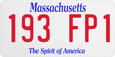 MA license plate 193FP1