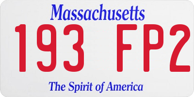 MA license plate 193FP2