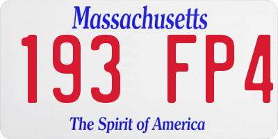 MA license plate 193FP4