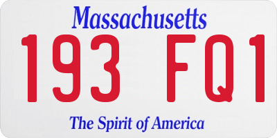 MA license plate 193FQ1