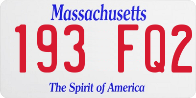 MA license plate 193FQ2