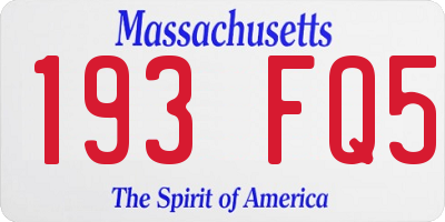 MA license plate 193FQ5
