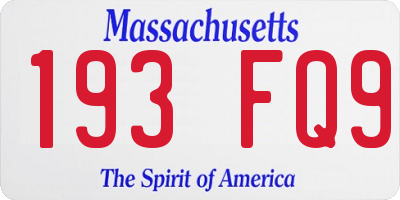 MA license plate 193FQ9