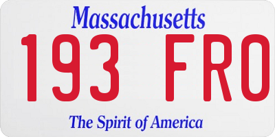 MA license plate 193FR0