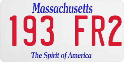 MA license plate 193FR2