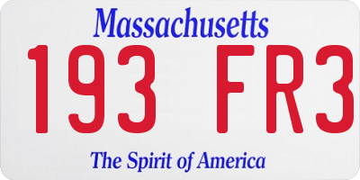 MA license plate 193FR3