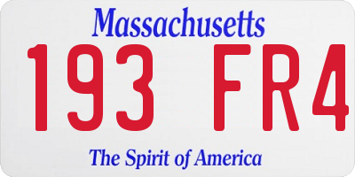 MA license plate 193FR4