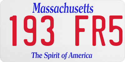 MA license plate 193FR5