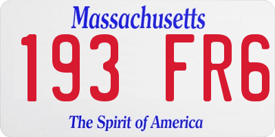 MA license plate 193FR6
