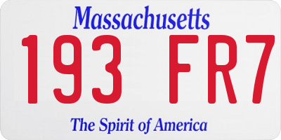 MA license plate 193FR7