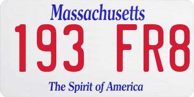 MA license plate 193FR8