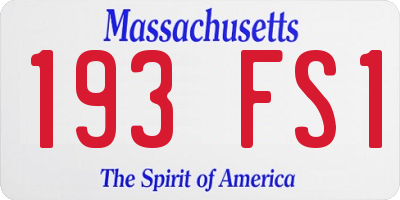 MA license plate 193FS1