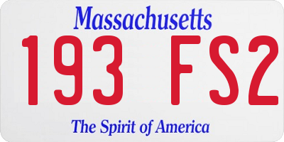 MA license plate 193FS2