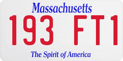 MA license plate 193FT1