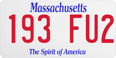 MA license plate 193FU2