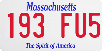 MA license plate 193FU5