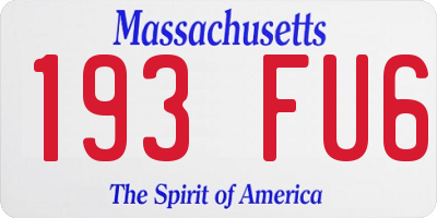 MA license plate 193FU6
