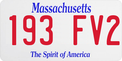 MA license plate 193FV2