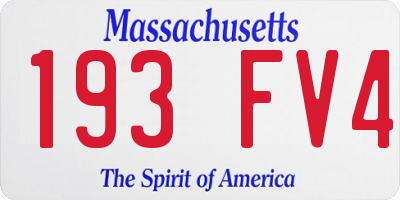 MA license plate 193FV4