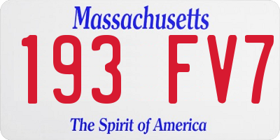 MA license plate 193FV7