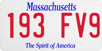 MA license plate 193FV9