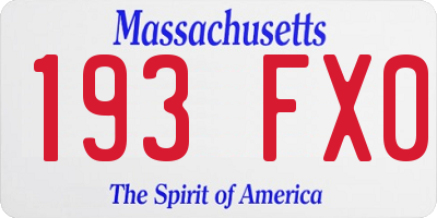 MA license plate 193FX0