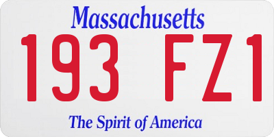 MA license plate 193FZ1