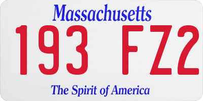 MA license plate 193FZ2