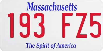 MA license plate 193FZ5