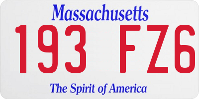 MA license plate 193FZ6