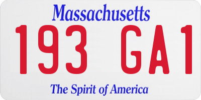 MA license plate 193GA1