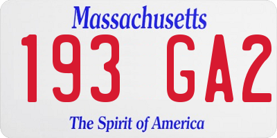 MA license plate 193GA2