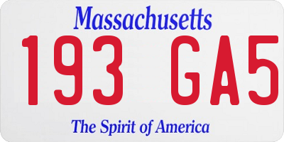 MA license plate 193GA5