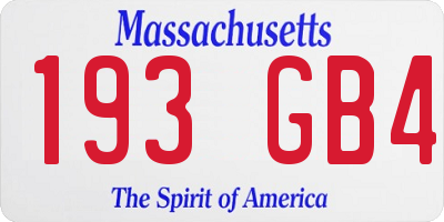 MA license plate 193GB4