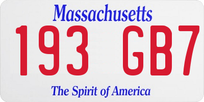 MA license plate 193GB7
