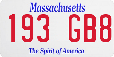 MA license plate 193GB8