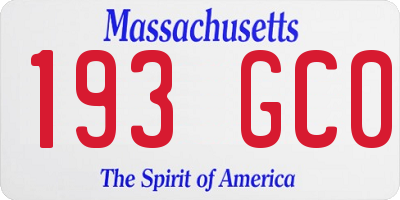 MA license plate 193GC0