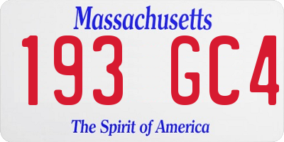 MA license plate 193GC4