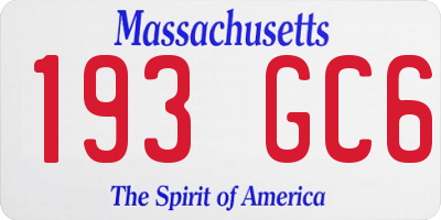 MA license plate 193GC6
