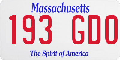 MA license plate 193GD0