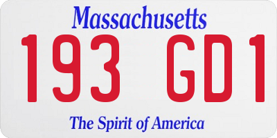 MA license plate 193GD1