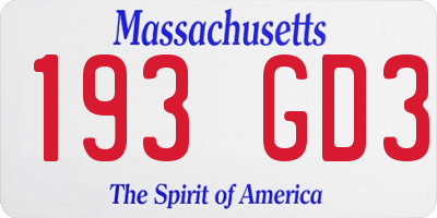 MA license plate 193GD3