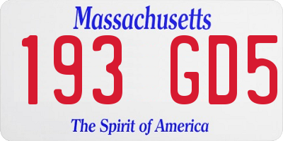 MA license plate 193GD5