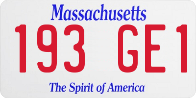 MA license plate 193GE1